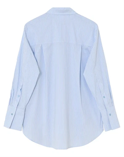DAY birger et Mikkelsen - DayZoe Daylounge Stripe Skjorte - Chambray Blue